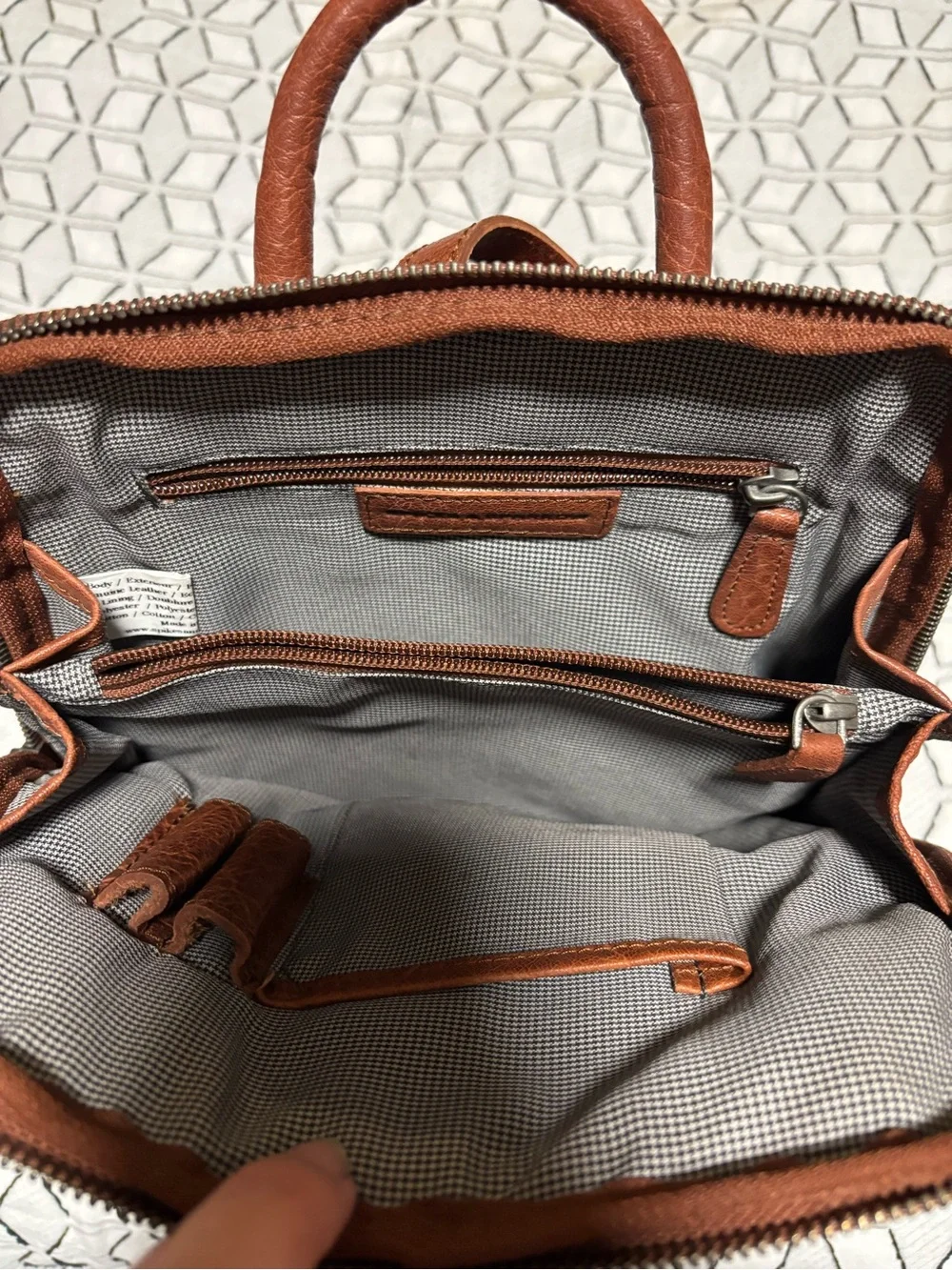 Women’s Leather Backpack in Cognac Brown